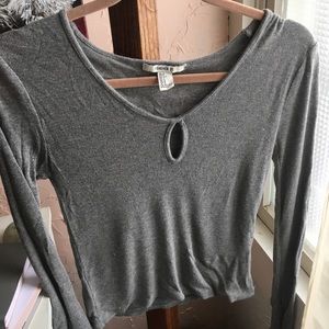 Grey keyhole shirt